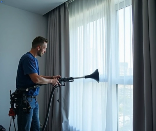 Professional commercial curtain cleaning process equipment Matty Curtain Cleaning bradbury-nsw