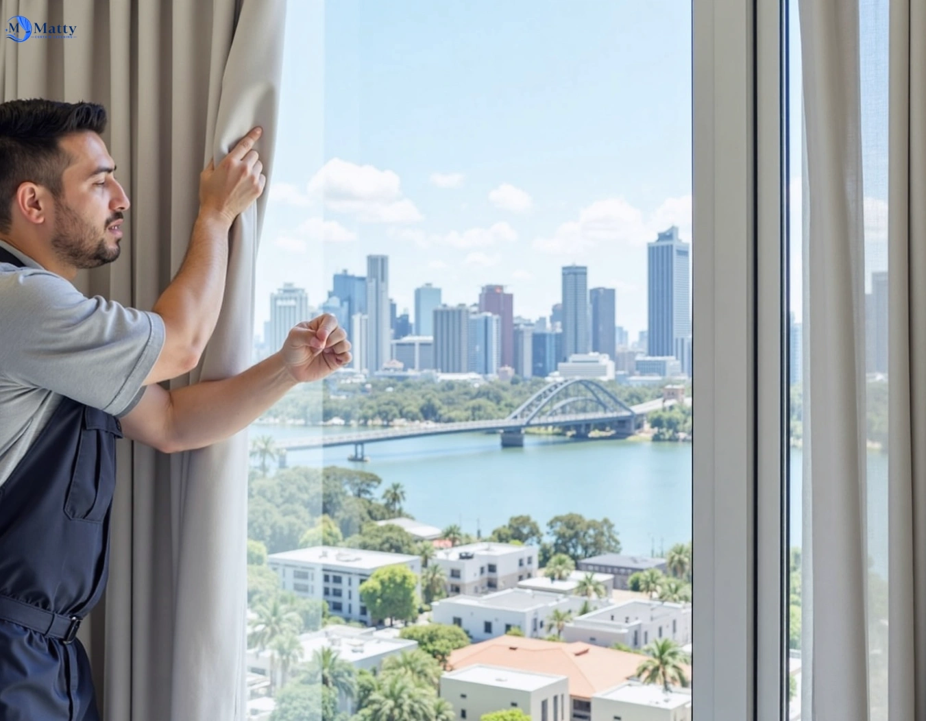 Professional curtain steam cleaning service bradbury-nsw QLD by Matty Curtain Cleaning